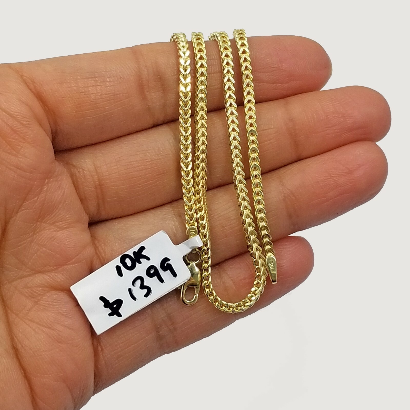 10k Pure Yellow Gold Franco Style Chain Necklace Lobster Clasp 20″ 2.5mm