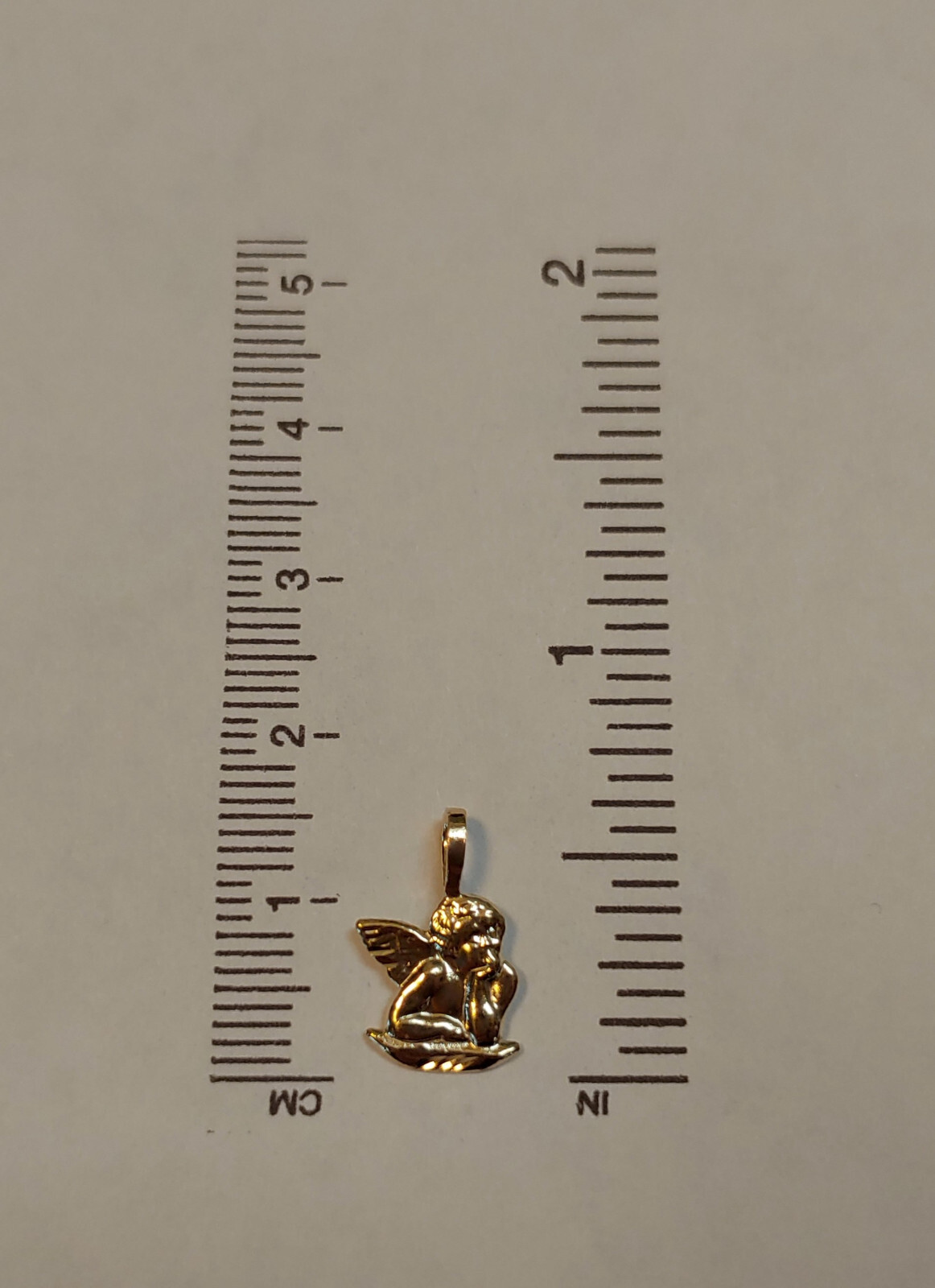 New 14k Yellow Gold Small Angel Cherub Charm Pendant