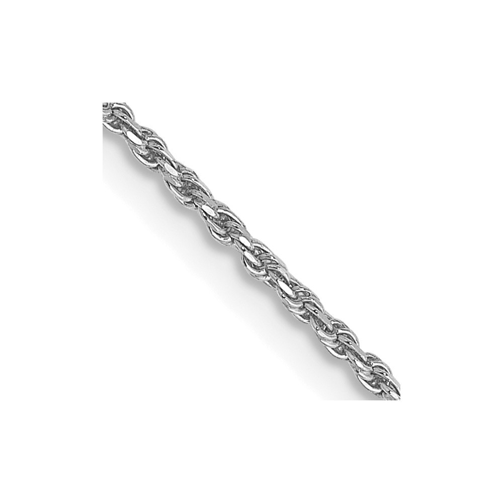 10K White Gold 1.15mm D/C Machine Made Rope Chain 18 Inch