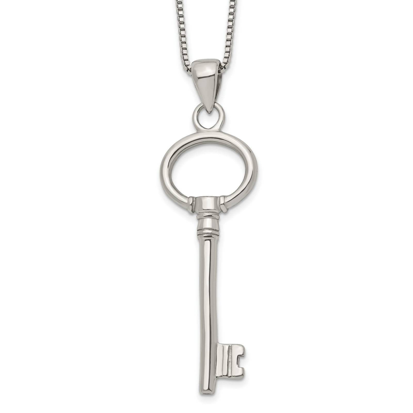Stainless Steel Polished Key Necklace