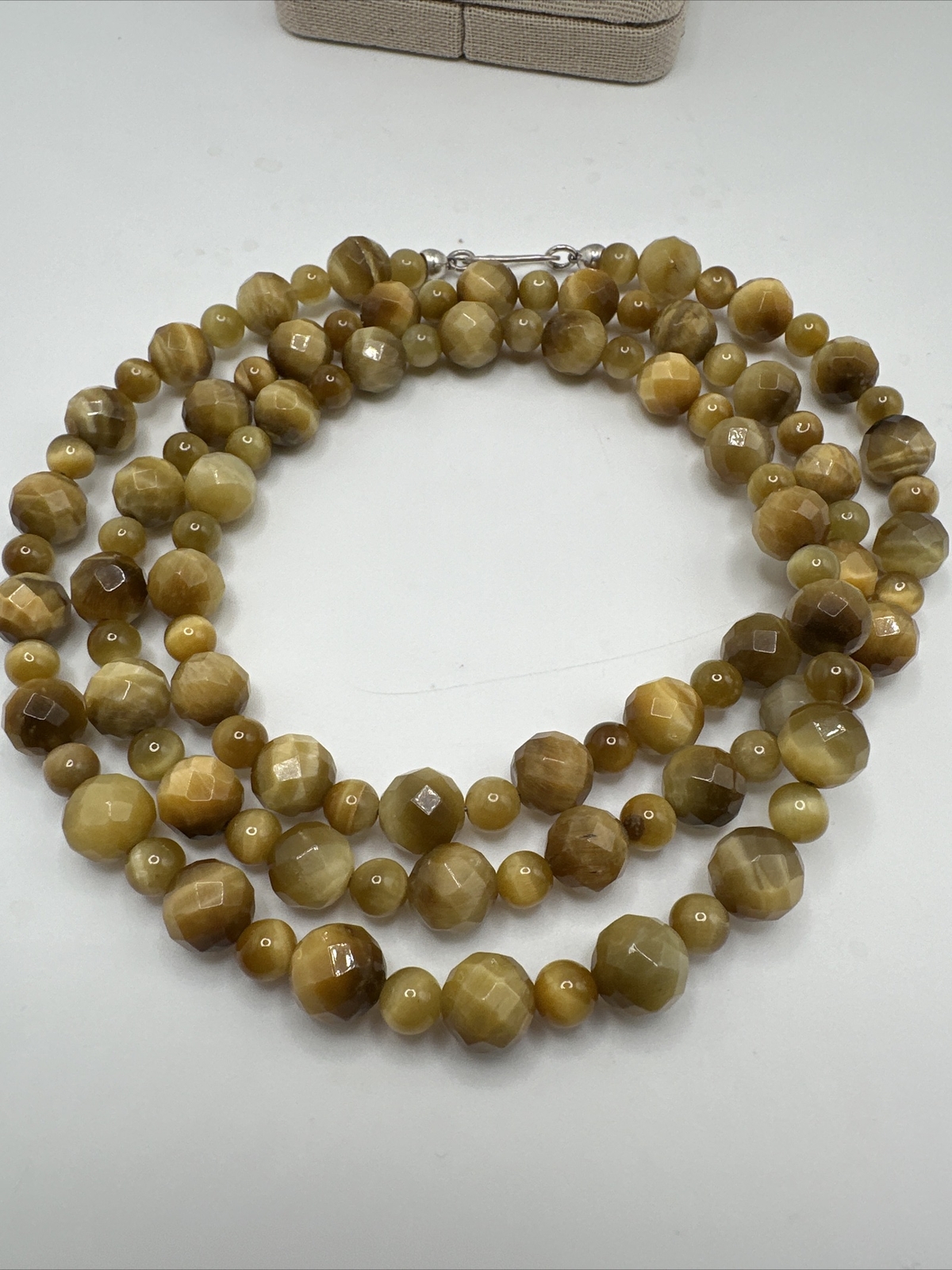 Mine Finds By Jay King Faceted Yellow Golden Tigers Eye 925 Gemstone Necklace