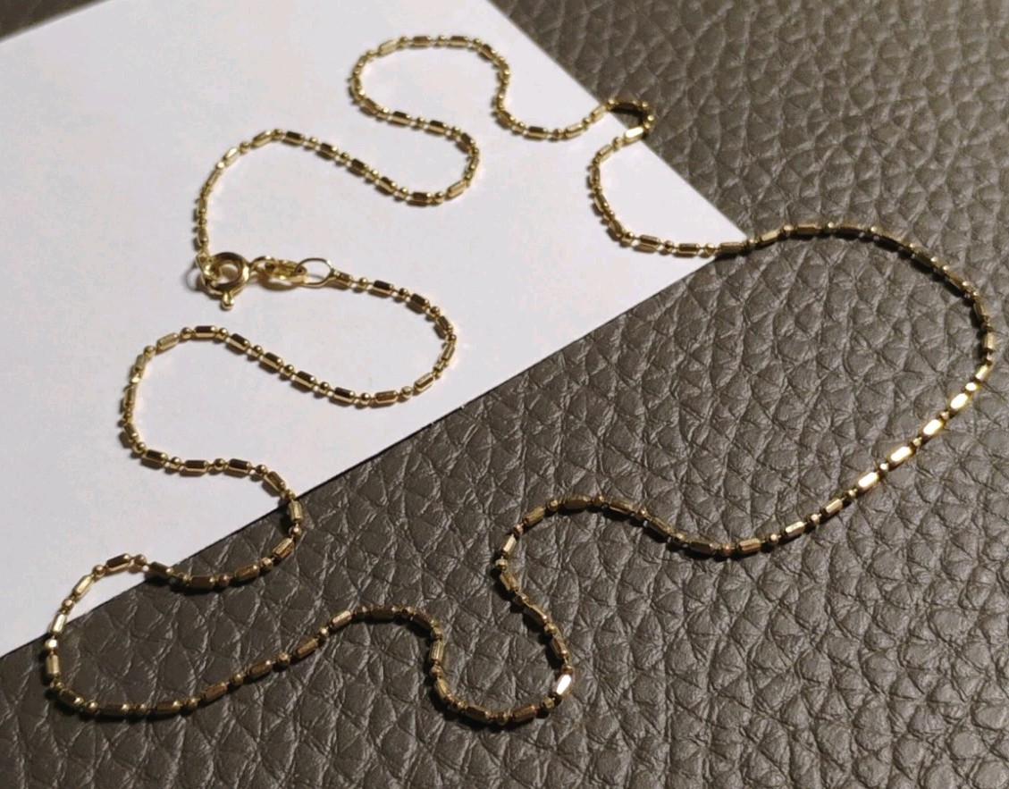 Italy UNOAERRE 14K Gold Italian Ball and Bar Link Chain 18″ Necklace 2.4g, Nice!