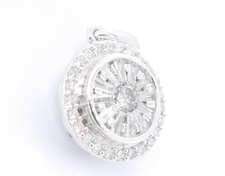 Colorless White Baguette & Round Cut 1.75CT Lab-Created Diamonds Premium Pendant