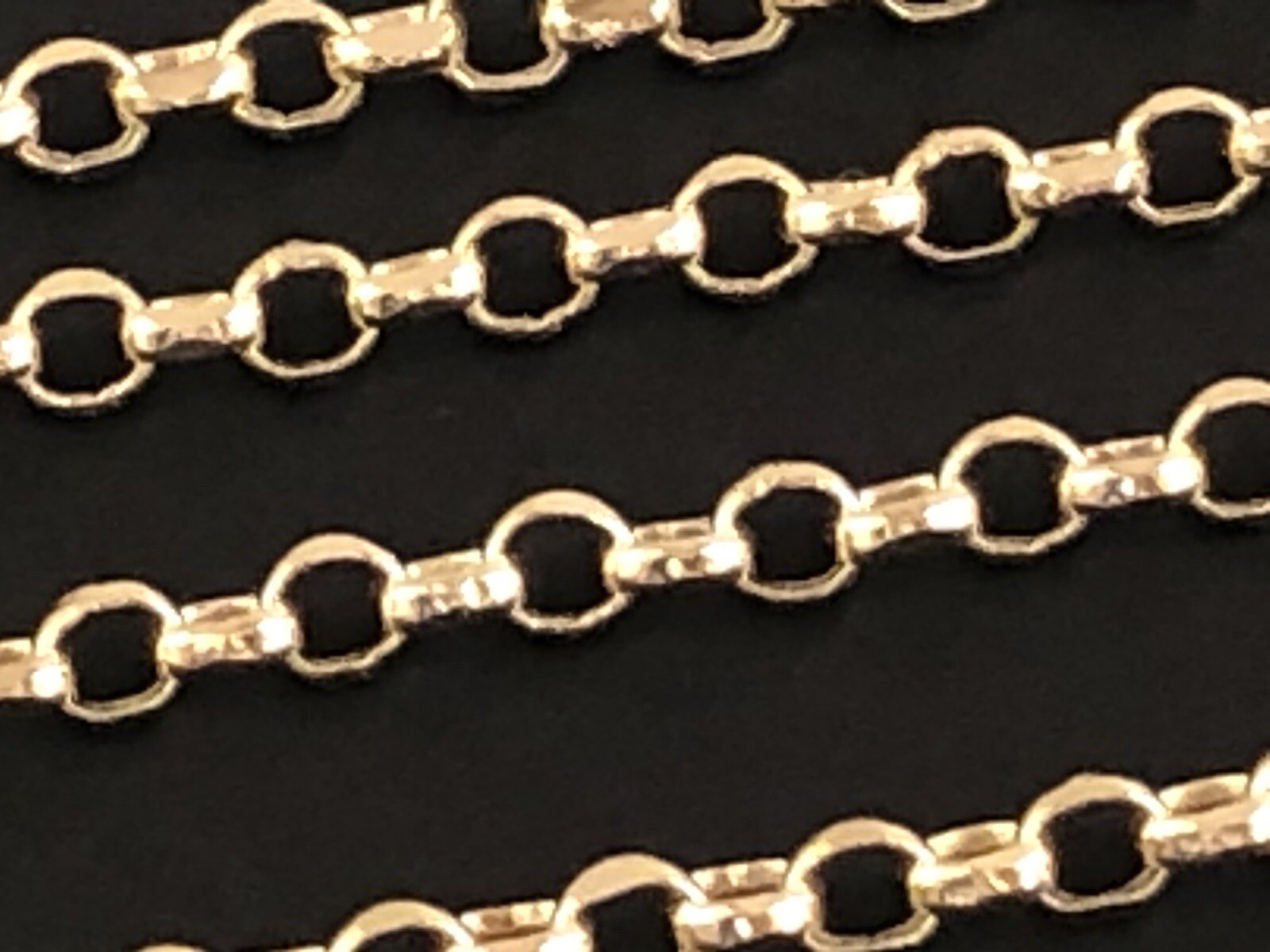 14 k Solid Yellow Gold 1.9 mm Rolo Chain Necklace 16″, 18″, 20″, 22″, 24”.