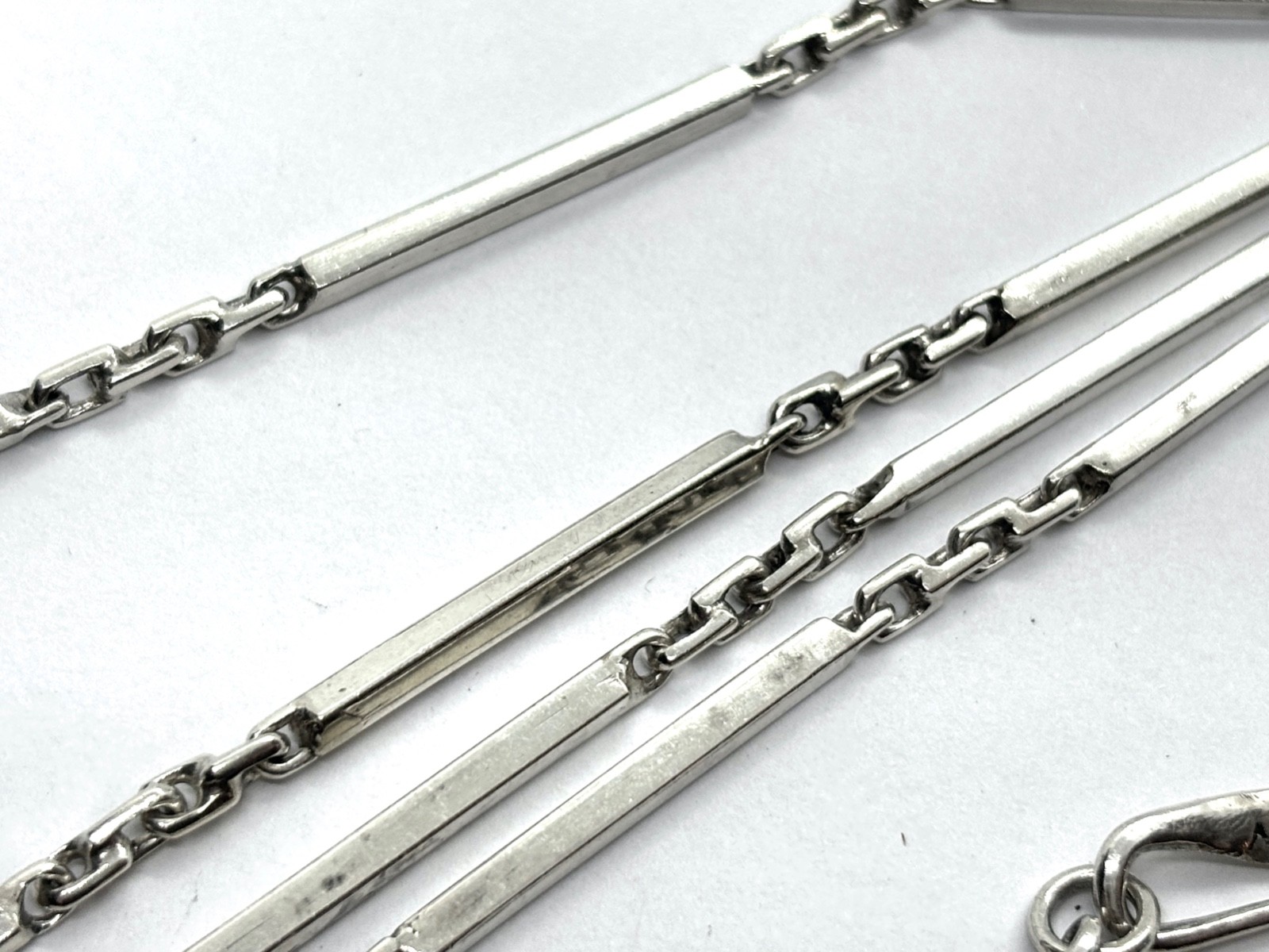 Vintage Modernist Bar Link Design Sterling Silver Necklace 24” 20.4 grams