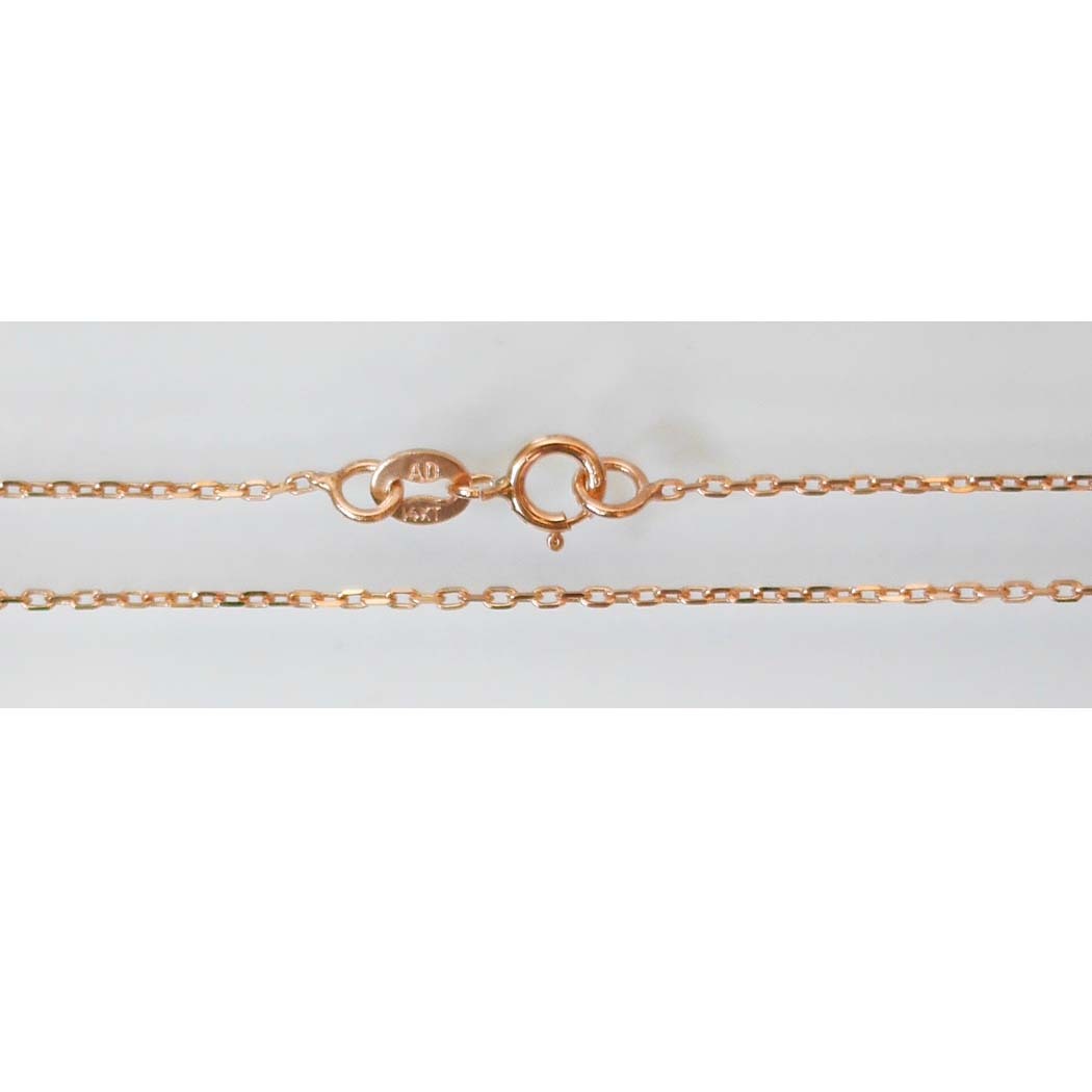 14K Solid Rose Gold Cable Chain 1.4 Grams W: 0.8 mm Length: 18 inches (45 CM)-80
