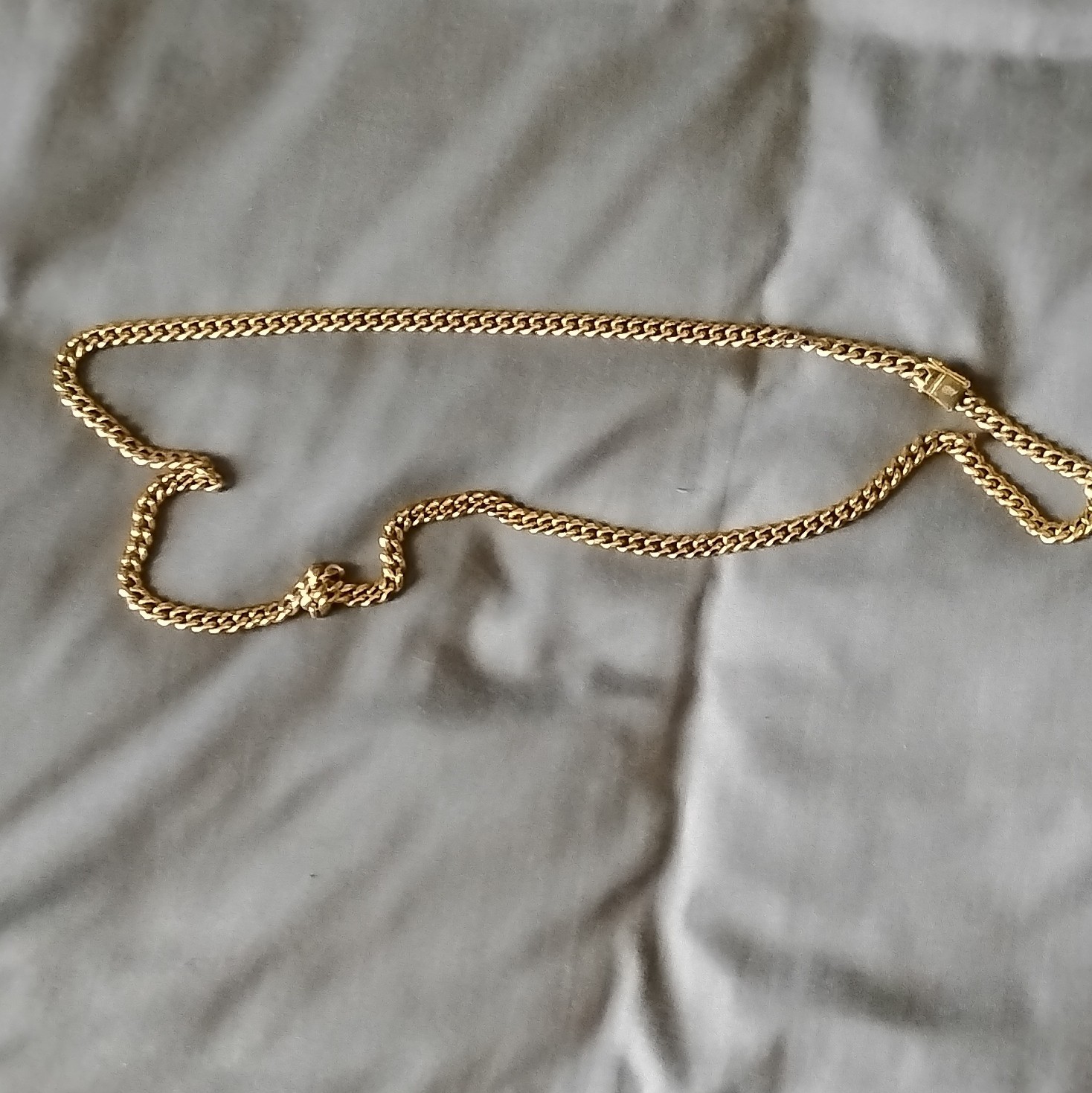 SPCY Brand Yellow Gold Curb Link Chain Necklace 28″ Long
