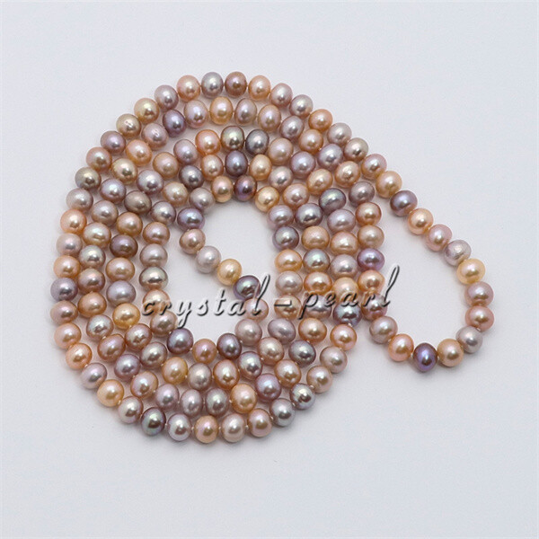 50″ 36″ 30″ Elegant 8-7mm purple pink South sea Multicolor Pearl necklace 14k