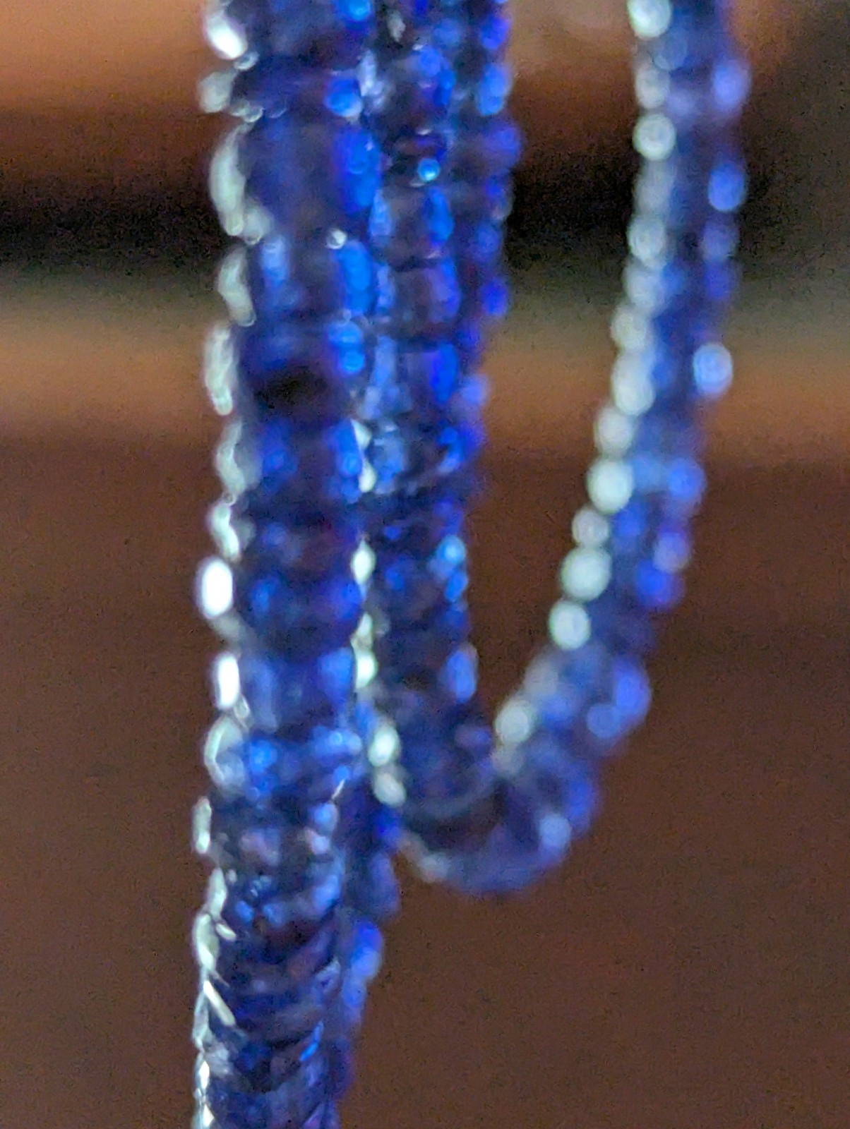 natural blue Sapphire rondelle Bead Necklace 14.15 In 2 x 4mm