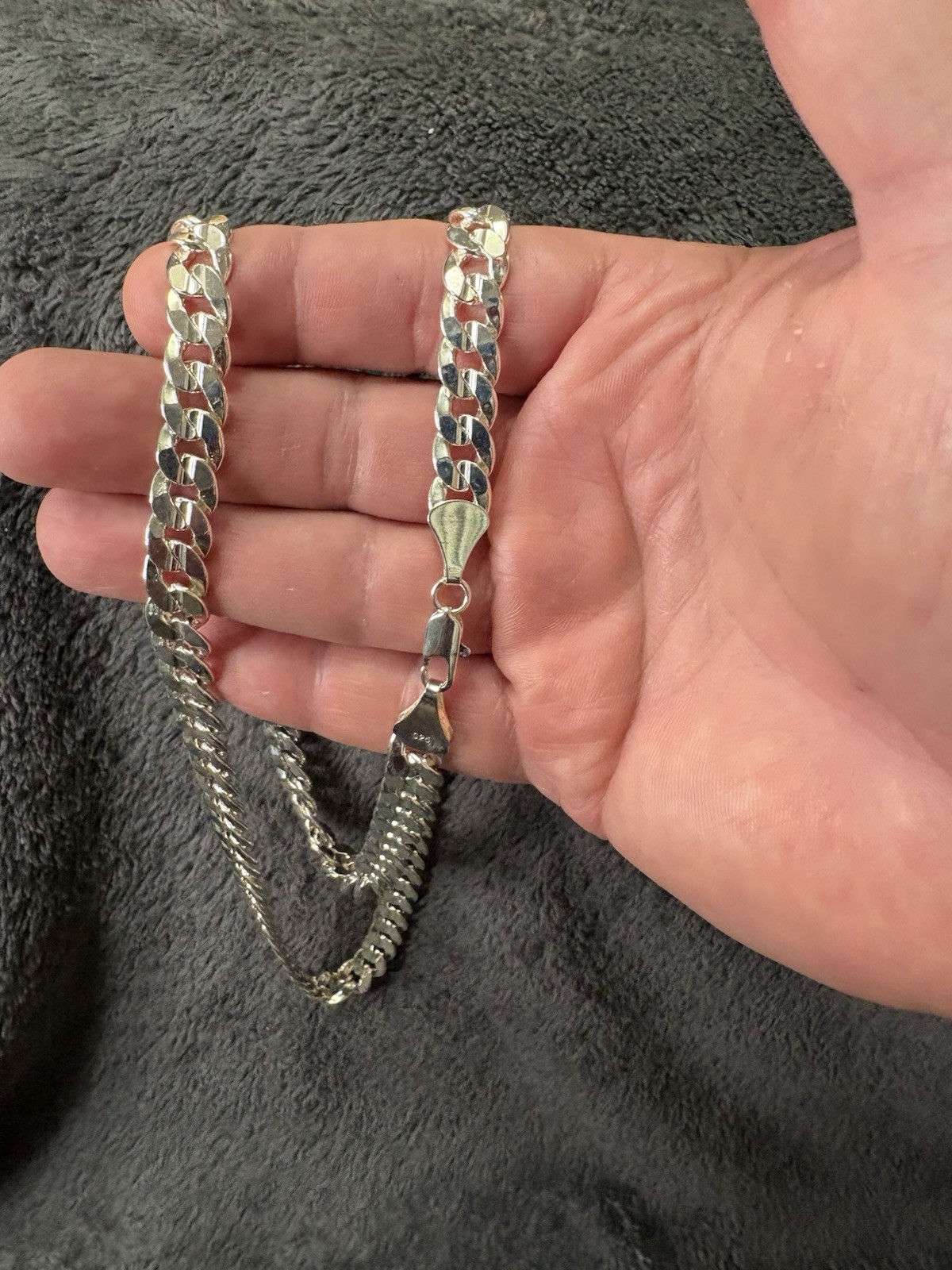 Silver filled Cuban Chain, 9MM ,30 inches long with Lobster Clasp, Stamped 925