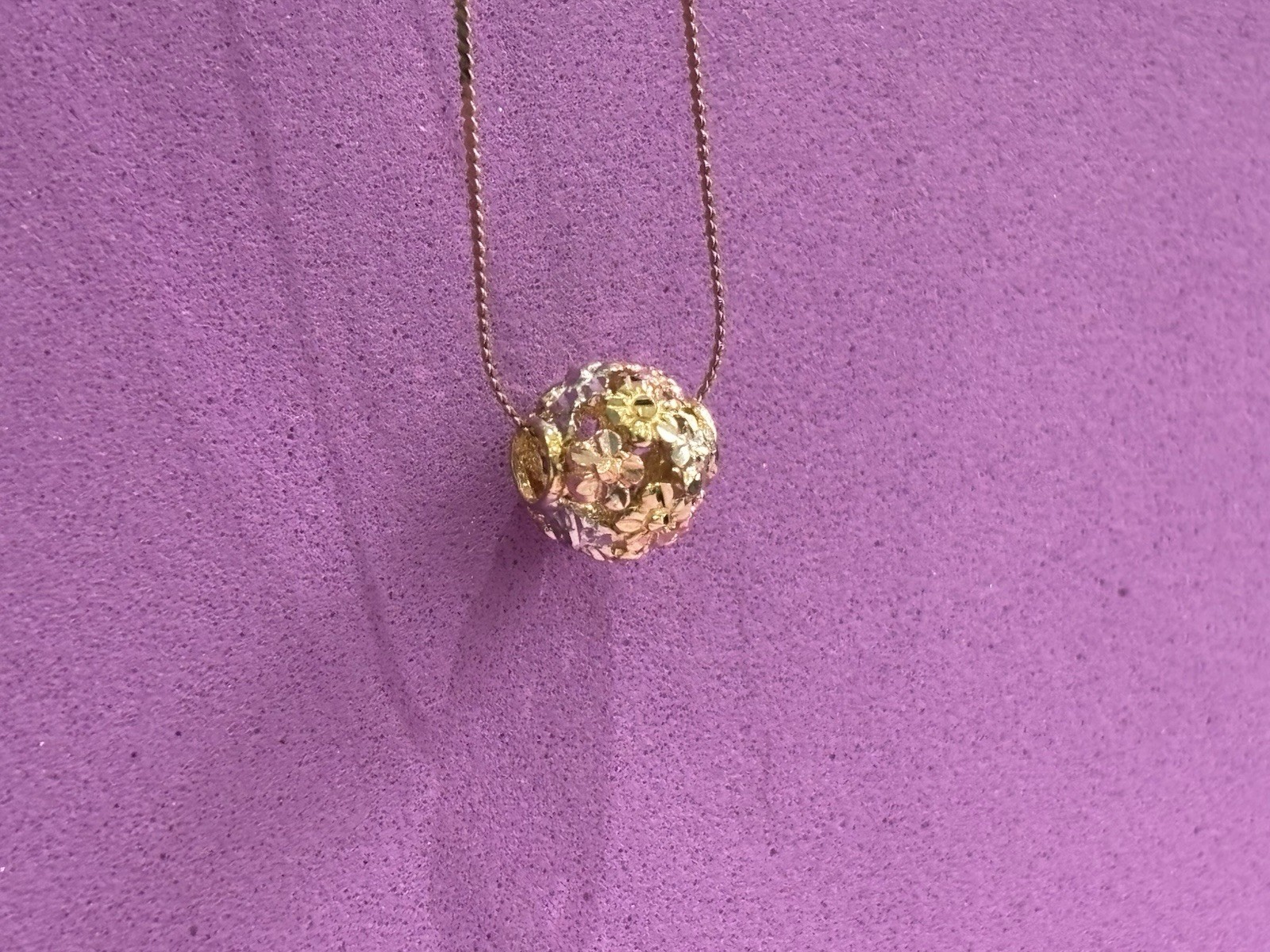 10k Gold Tri-Color Ball Flower Charm