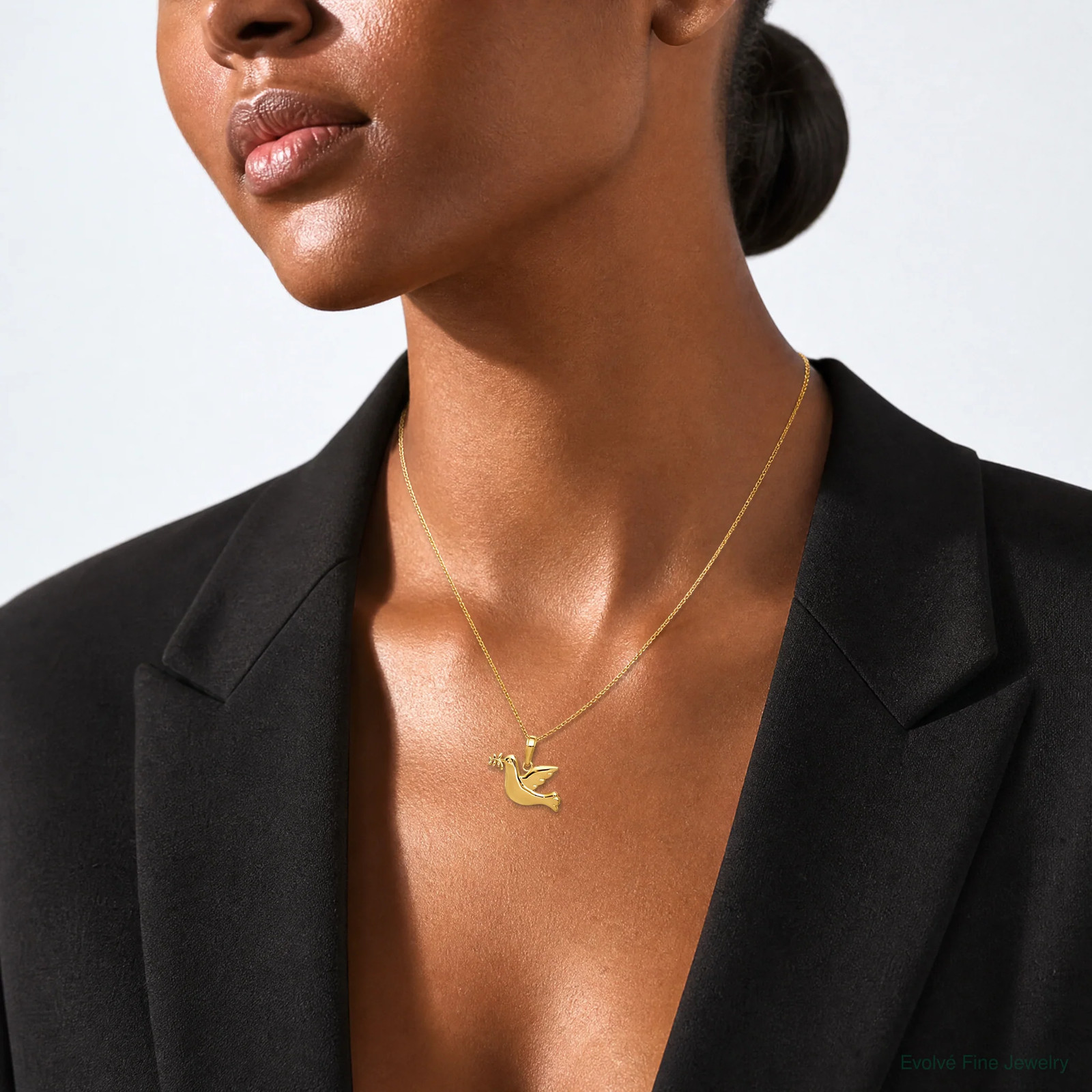 10K / 14K Yellow Gold Polished Dove Charm
