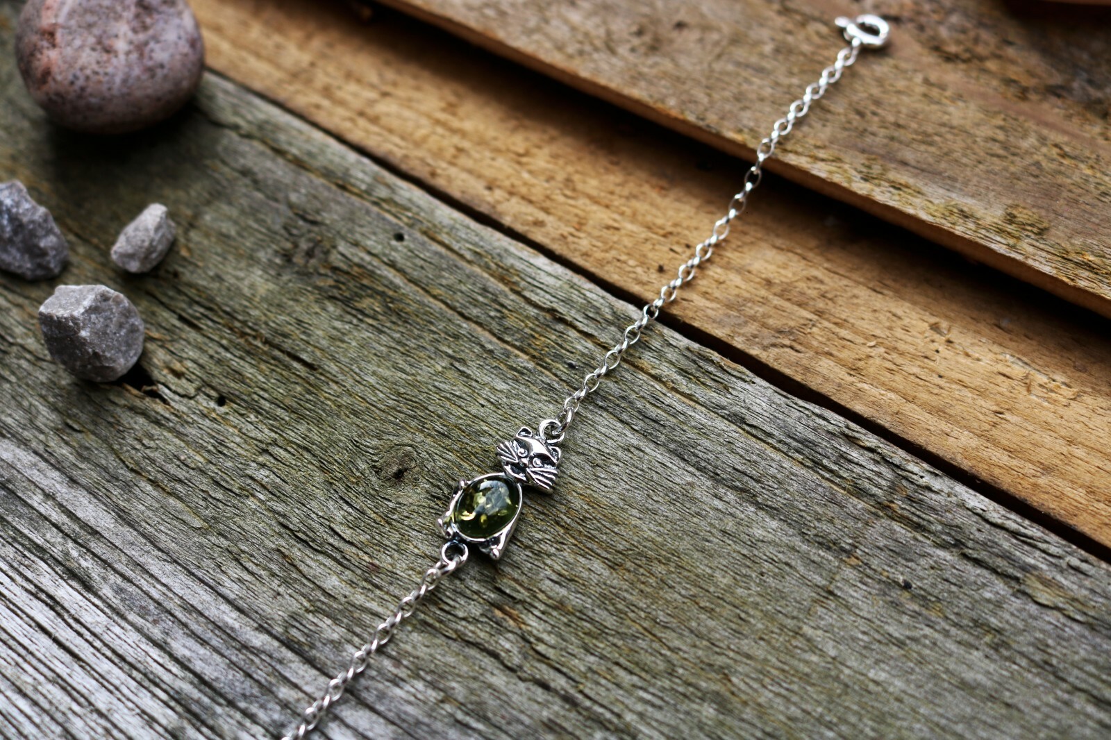 925 Silver Amber Cat Bracelets UK Seller