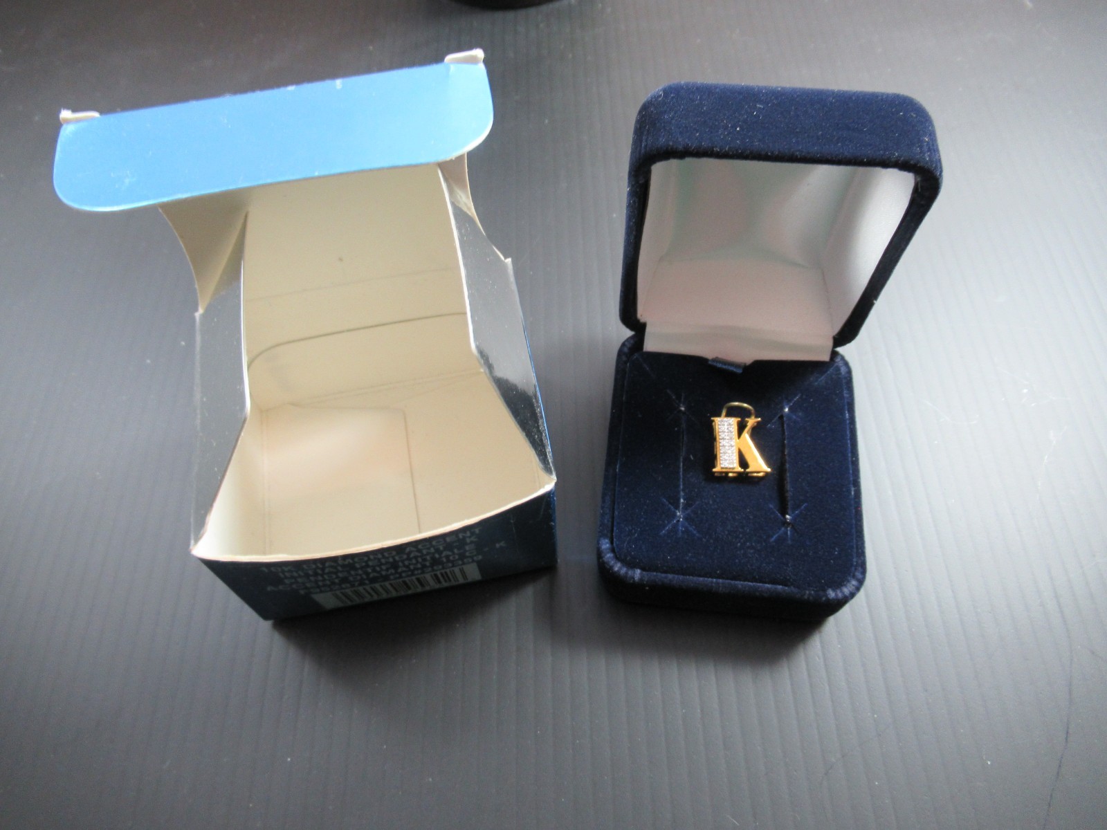 New In Box 10k Gold Diamond Accent Initial Pendant Letter K 2004 Avon Made USA