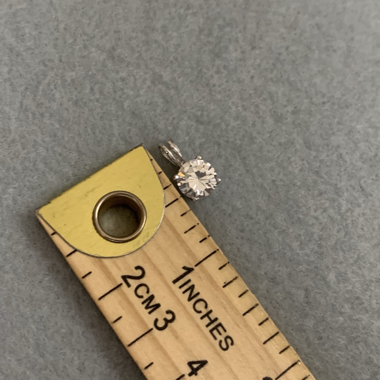 925 FAS Sterling Silver Solitaire Pendant Round Cut Clear CZ Minimalist Charm