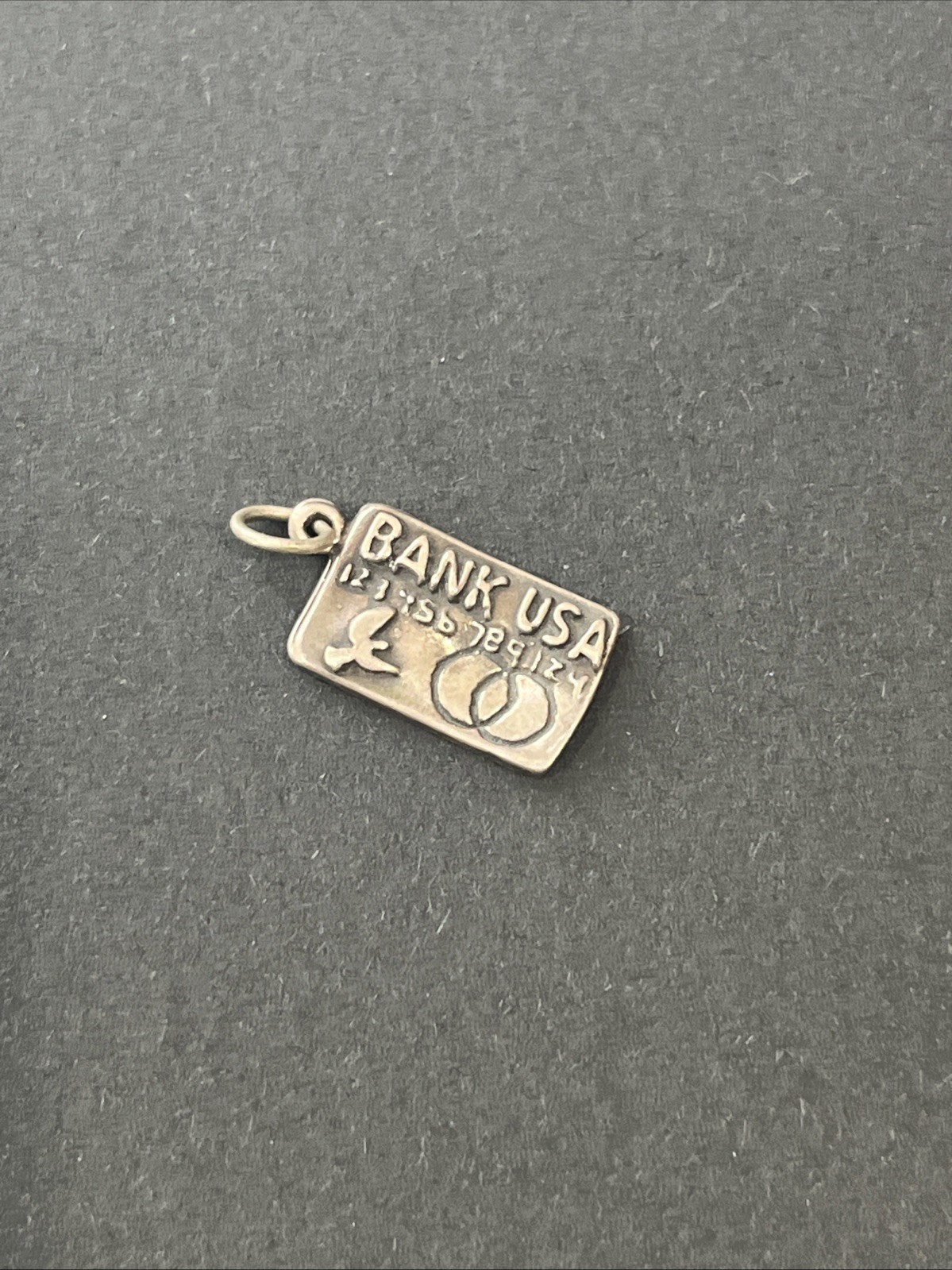 Sterling Silver CREDIT CARD Charm Or Pendant ESTATE SALE FIND Stamped SIGNED