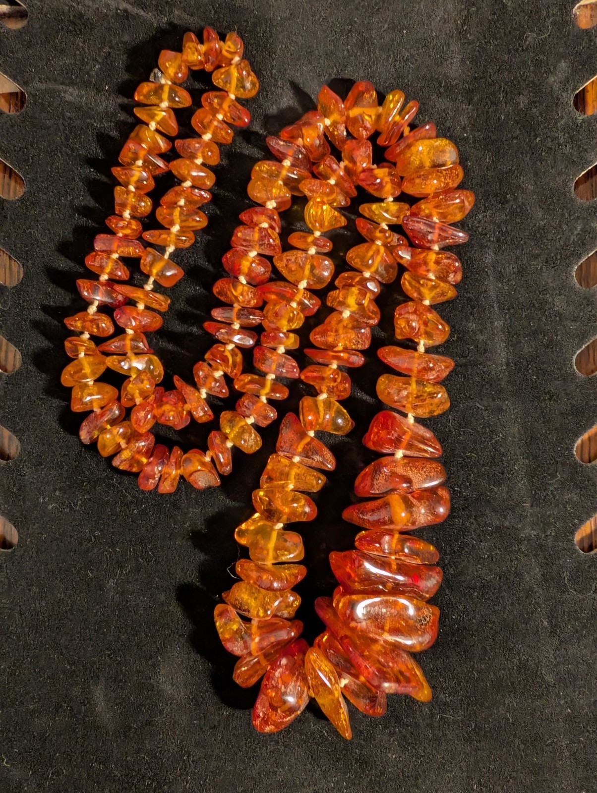 Vintage Amber Nugget Necklace! – Long! Approx 30 In.! Knotted! Beautiful!