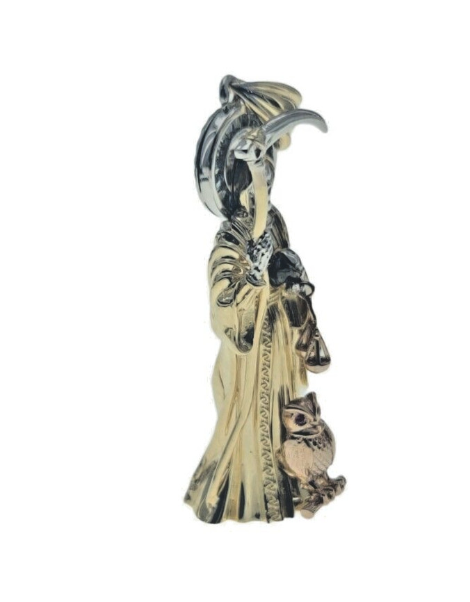 Santa Muerte Holy Death Grim Reaper Charm New 3D 2 In Long Pendant Real 14k Gold