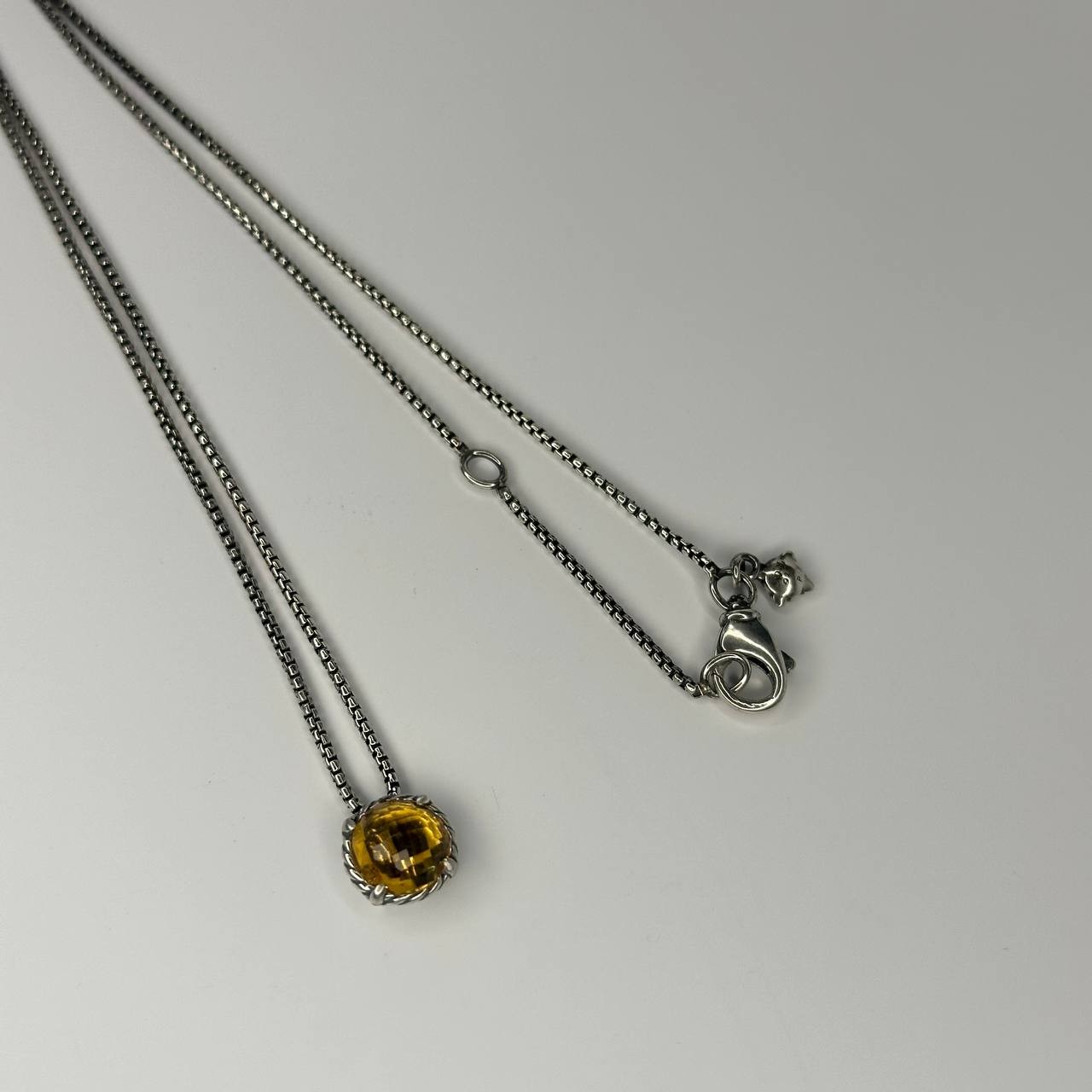 Authentic david yurman citrine and sterling silver women’s pendant necklace