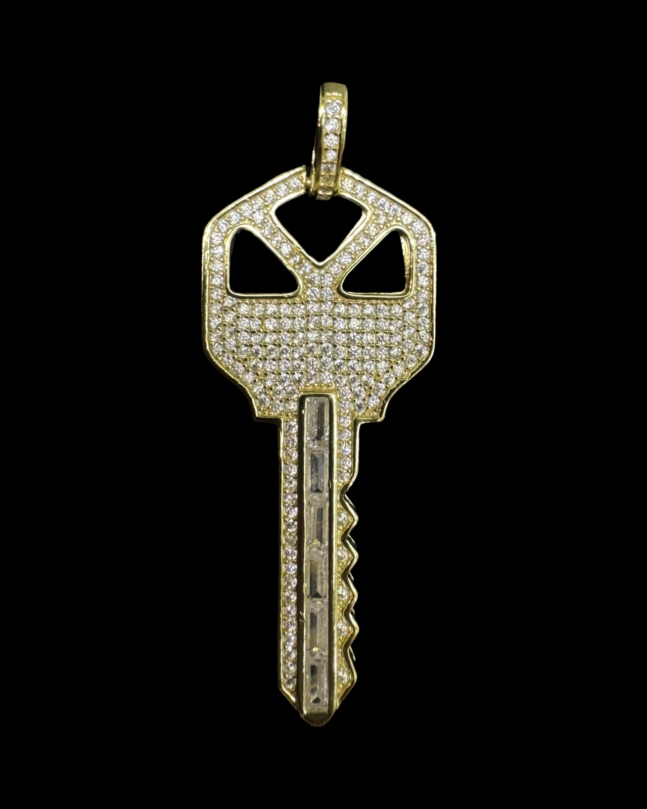 Gold Plated Key Pendant 925 Fine Silver