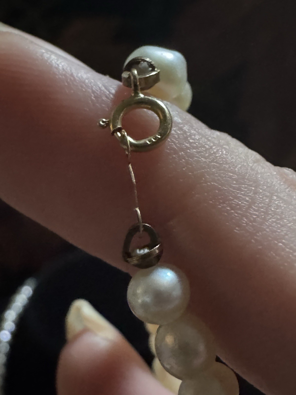 14K Gold 585 Freshwater Pearl Necklace Bracelet Set 18” 7” Vintage