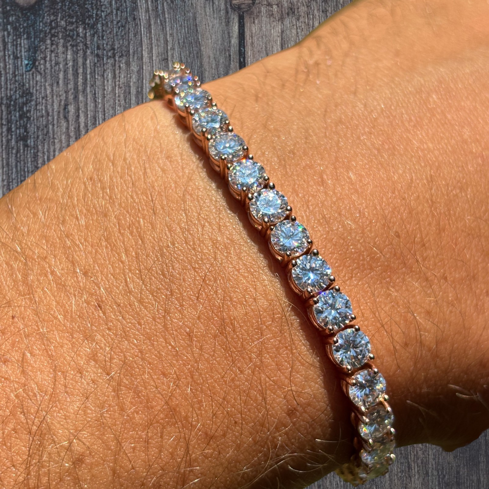 5mm Tennis Bracelet – Moissanite Or CZ – 925 Silver or 14k Gold/Rose Vermeil