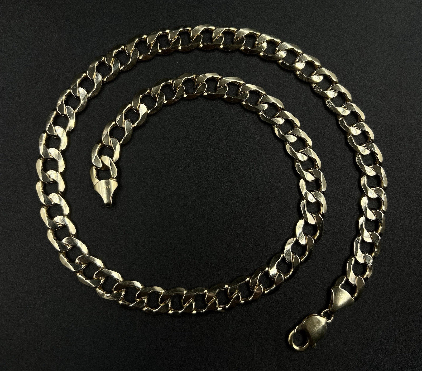 22” 14K Hollow Yellow Gold Diamond Cut Cuban Chain | 43.3g | 11MM | Lobster