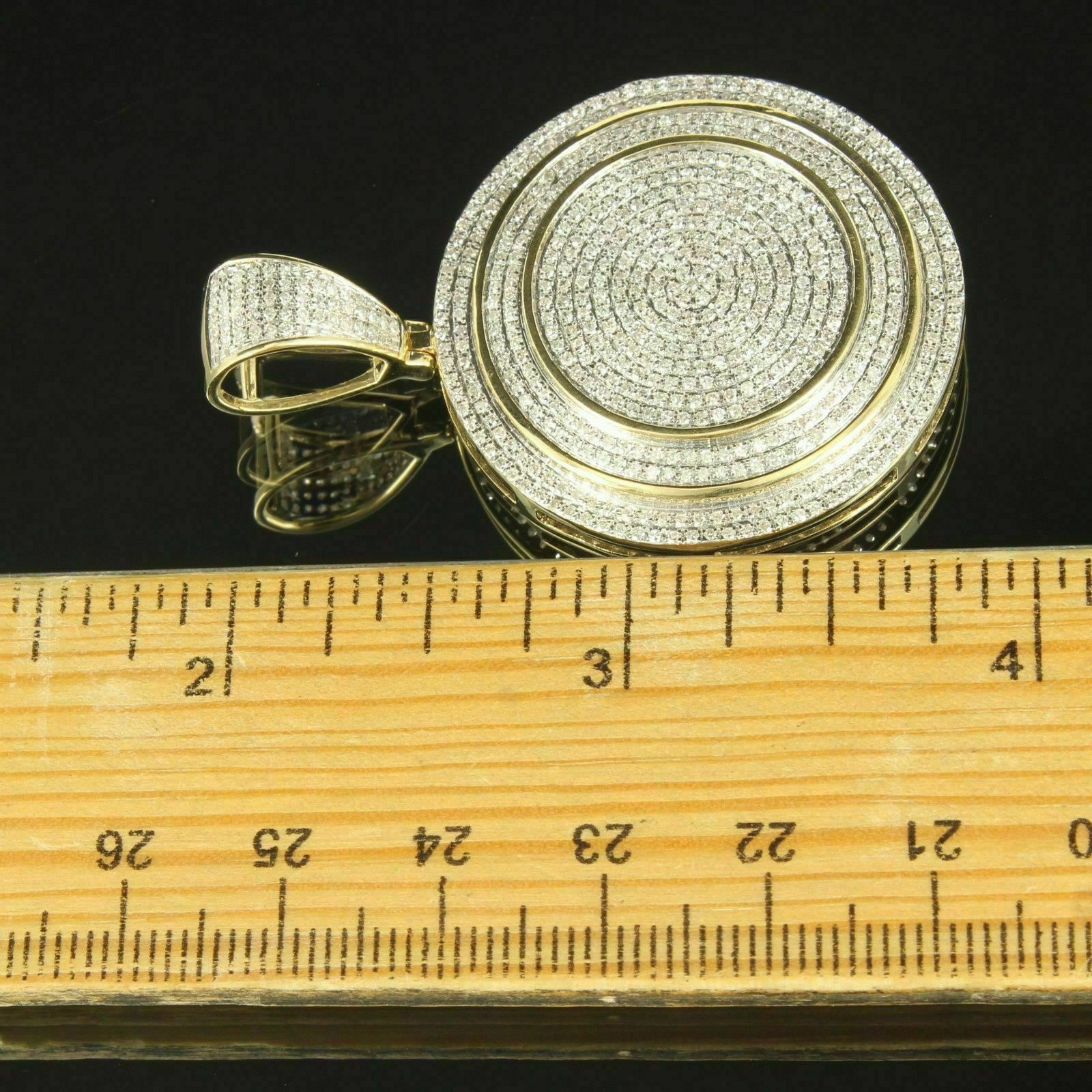 3.00Ct Round Brilliant Cut VVS1/D Diamond Unisex Pendant 14K Yellow Gold Finish