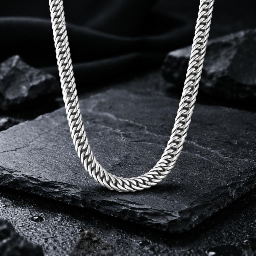 925 Sterling Silver Men Handmade 10MM Curb Chain Solid Necklace