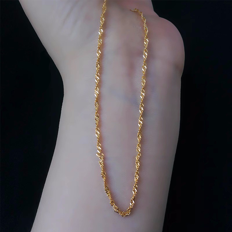 Au750 Solid 18K Solid Gold yellow Gold Necklace Women Gold Chain 46cm-