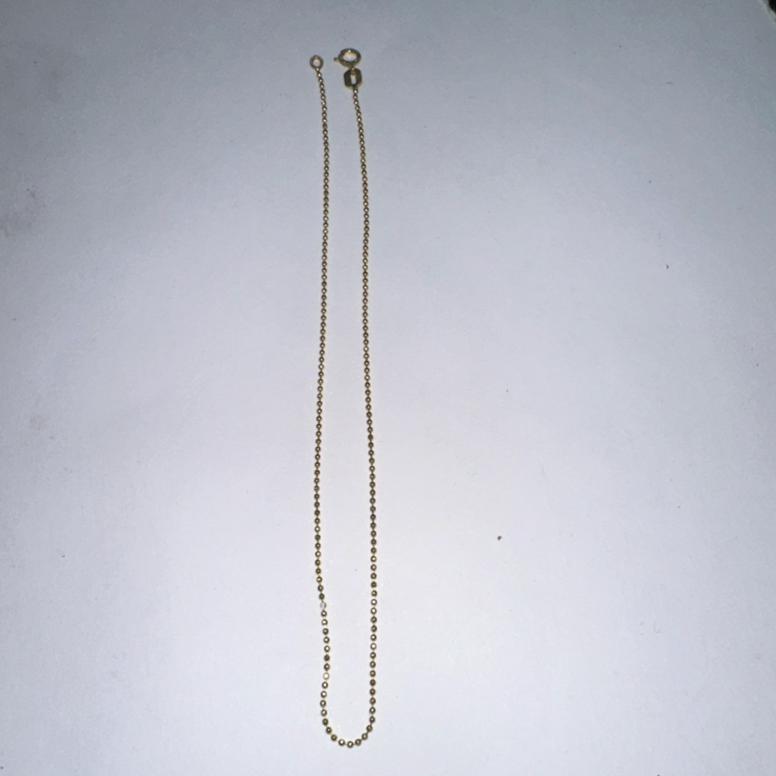 Yellow Gold 14k Ball Anklet 10 inches Spring Ring Closure