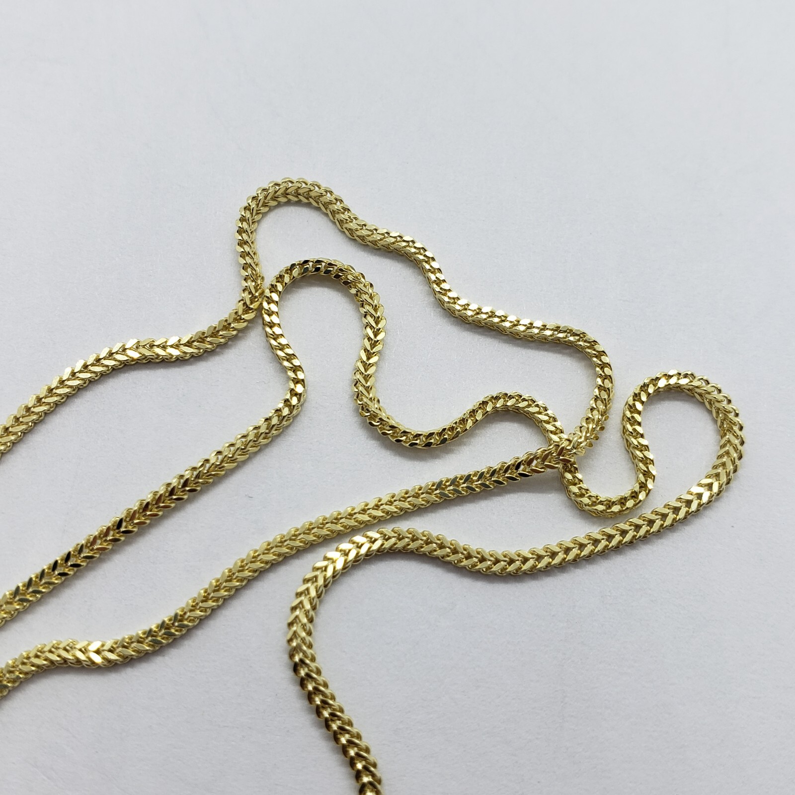 10K Hollow Yellow Gold Franco Box Link Chain Necklace Men Women 1.5mm 16-30″