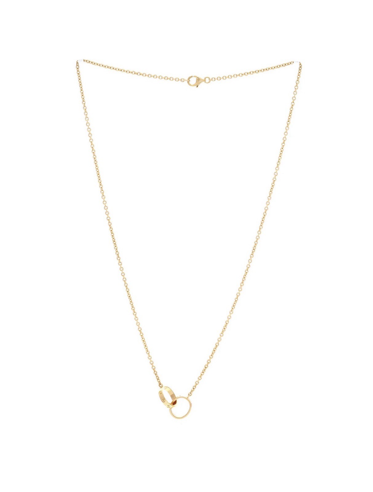Cartier Interlocking Love Pendant Necklace 20 Yellow Gold 18k Used Women’s