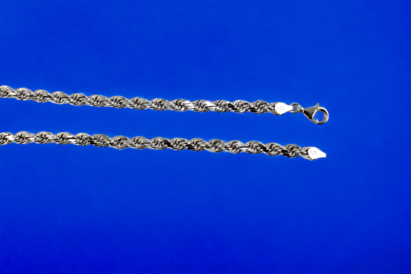 10K White Gold Rope Chain Necklace Bracelet Diamond Cut Real Gold 2mm-5mm 7″-30″