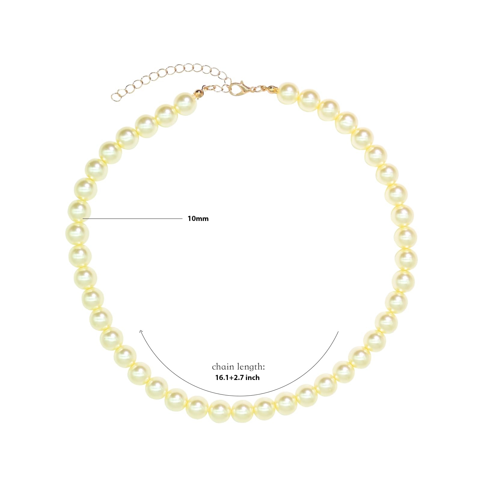 Colorful Mood Choker Baroque Bead Imitation Pearls Necklace, Women, Adults – 09