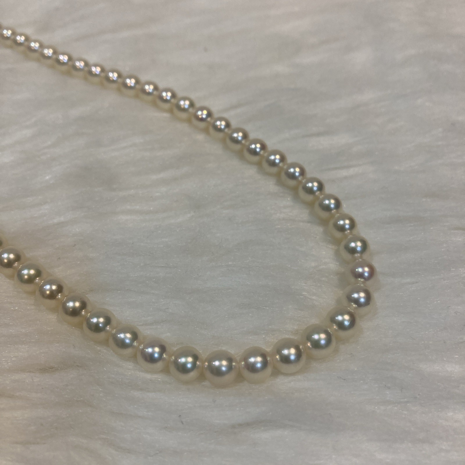 Akoya Pearl Necklace 6-6.5mm 42cm 24g Silver Clasp Excellent Japan