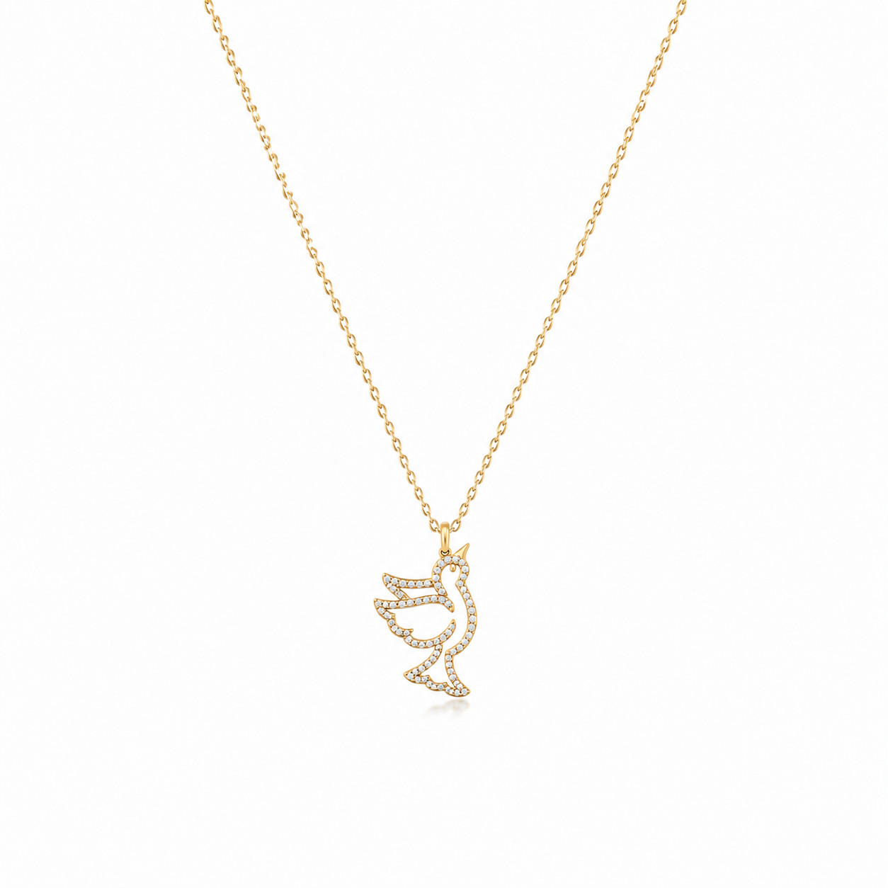 0.30Ct Round Cut Moissanite Pendant Whit Chain 18″ 10K Solid Gold for Women