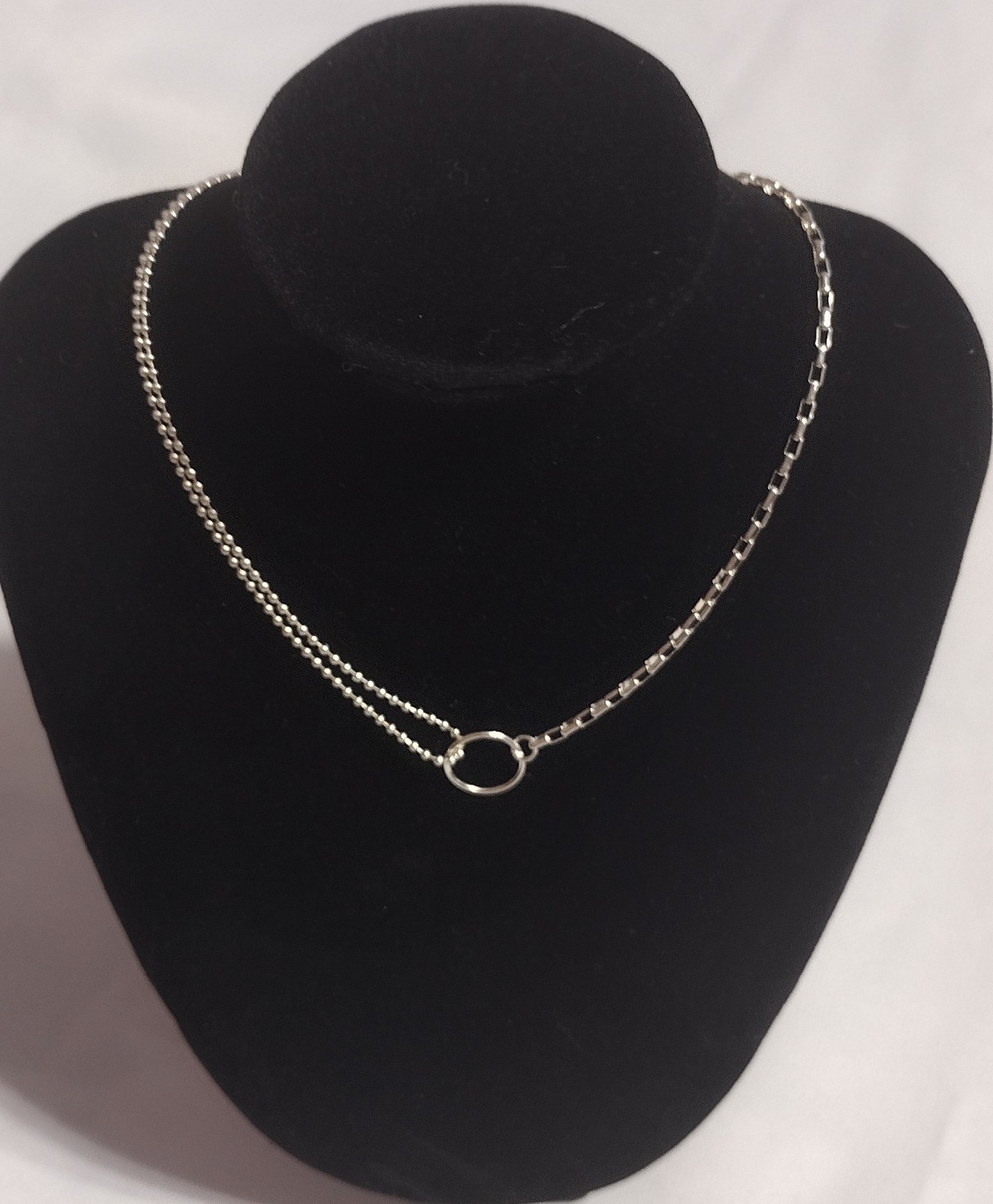 Fun Sterling Silver 12″ (3.5′ Ext) Choker Necklace Dual Style – Paperclip & Bead