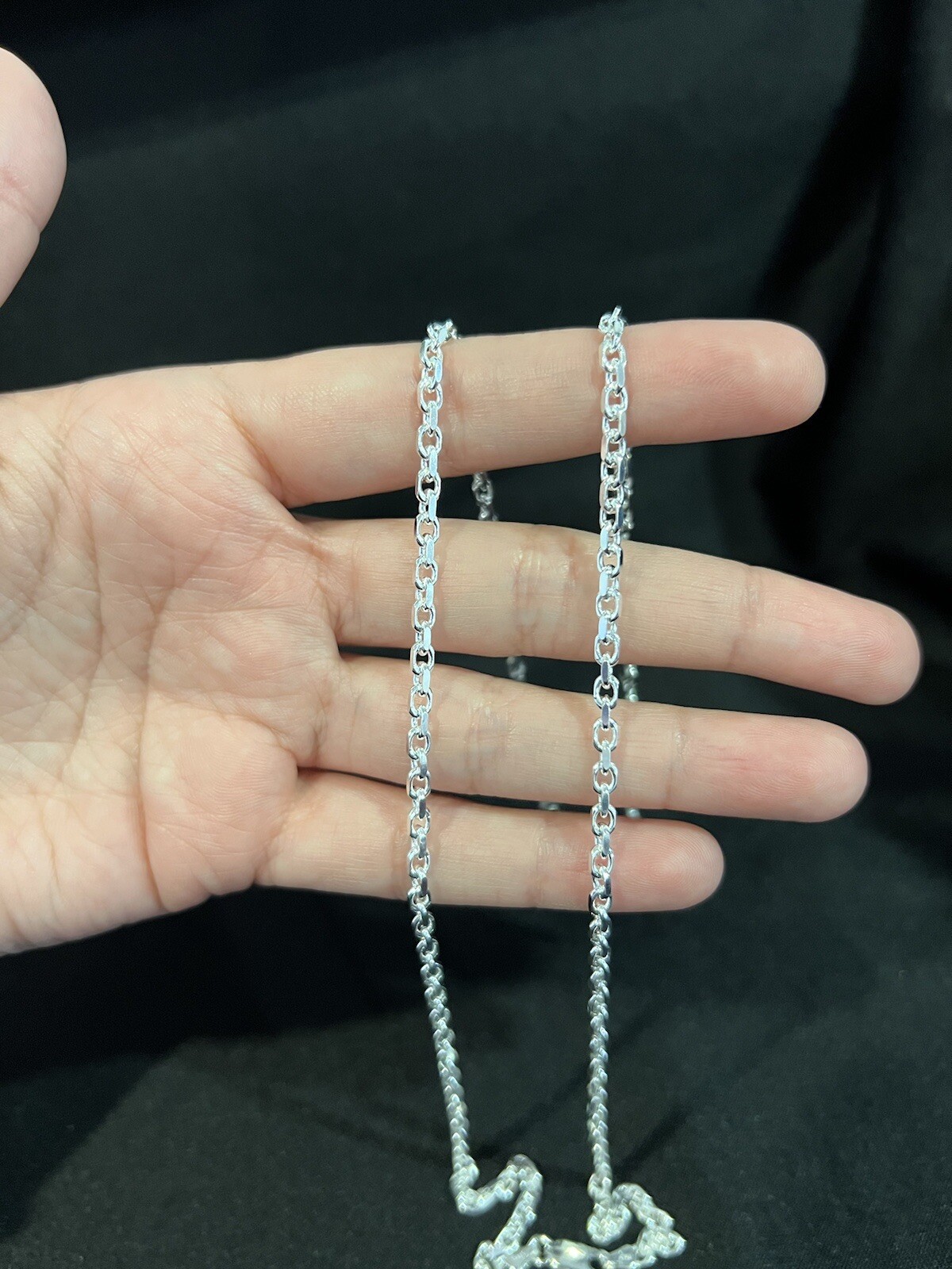 925 Sterling Silver Womens Men Unique Anchor Forz Oval Paper Clip Link Chain 22″