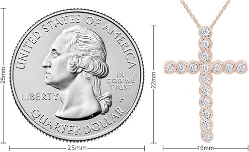 Natural Round Diamond Accents Twist Cross Pendant 18″ Necklace Sterling Silver