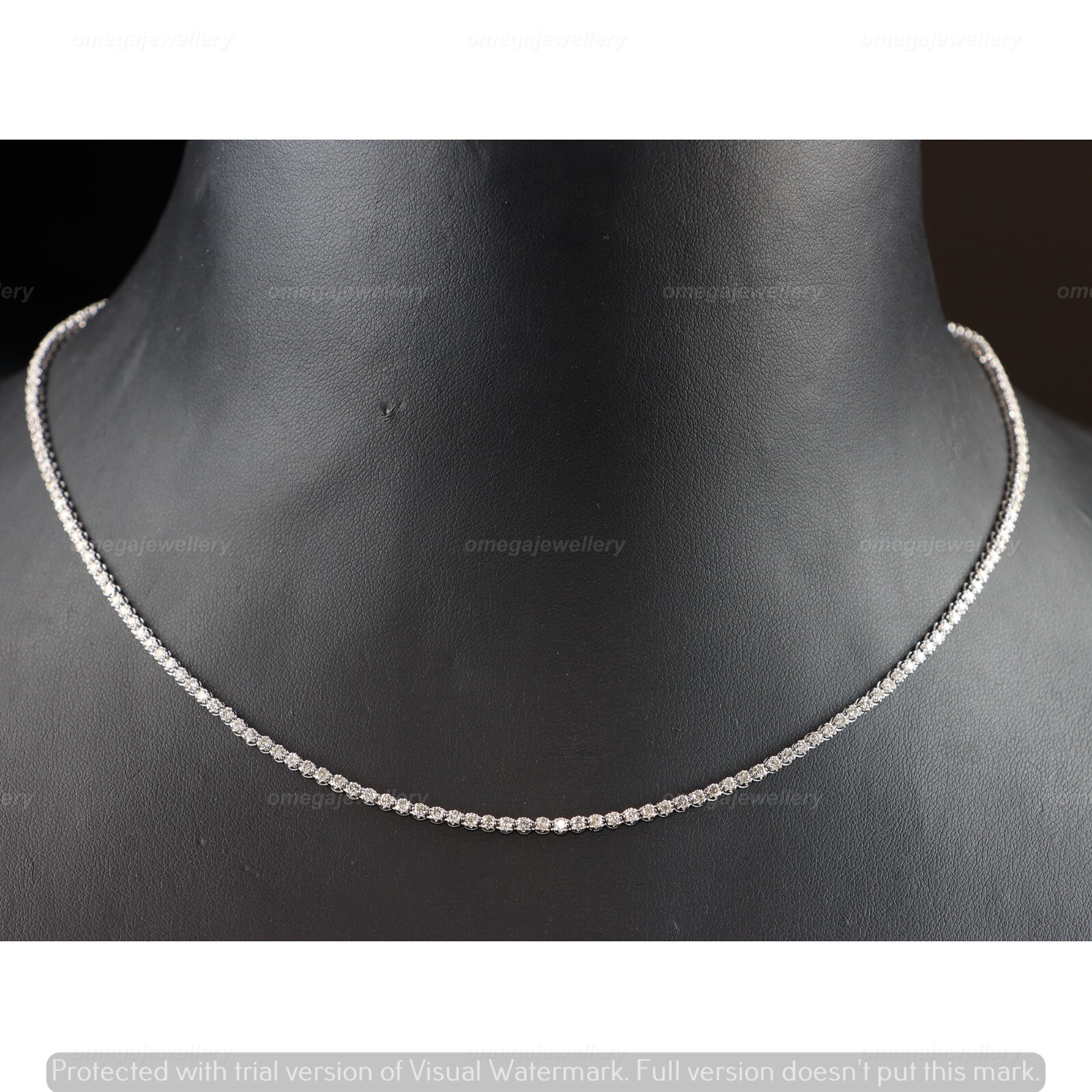 2.07CT Certified Natural Diamond Tennis Necklace 16 inch Women’s