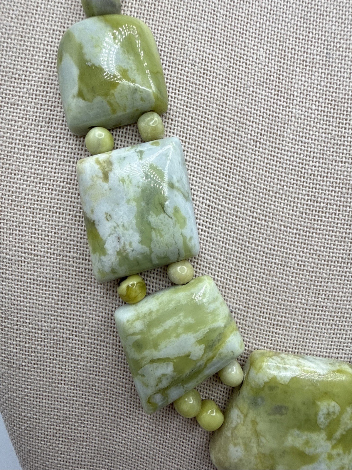 Jay King Natural South African Olive Calcite Sterling Silver Necklace