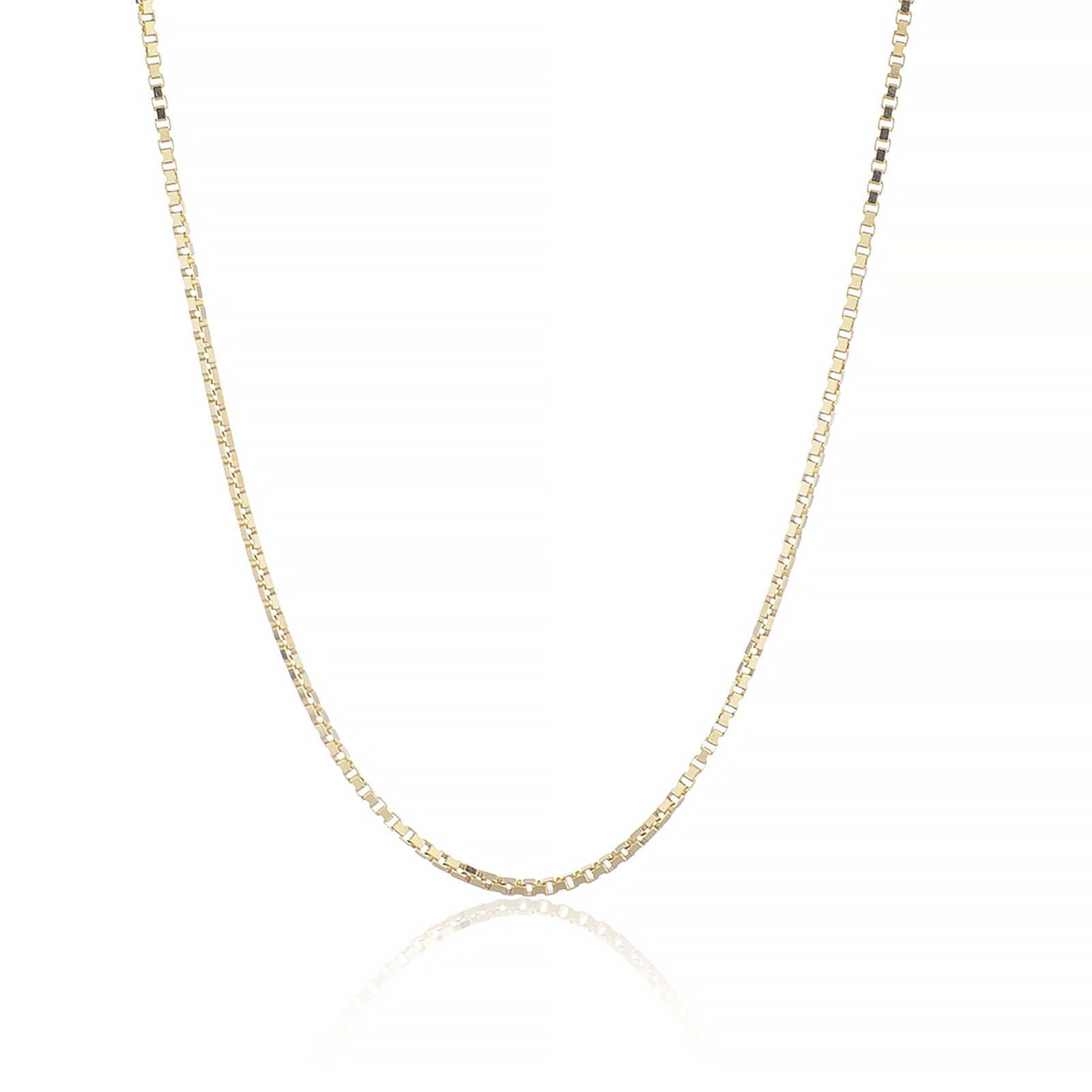 14K Gold Plated 925 Sterling Silver Box 1.8mm Chain Necklace All Sizes UNISEX