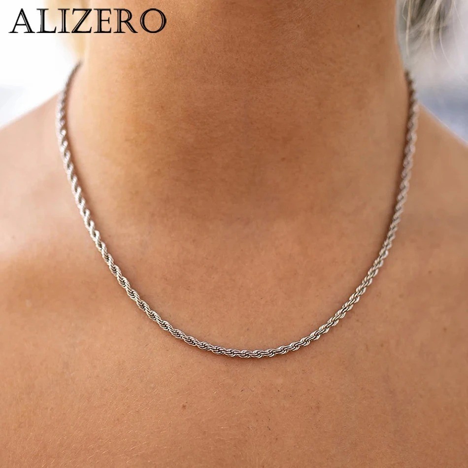 4mm Diamond Cut Solid 925 Sterling Silver Italian Rope Chain Men’s Necklace