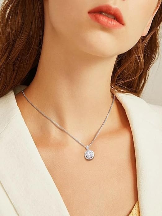 1ct Moissanite Infinity Necklace 925 Sterling Silver Anniversary Gift Necklace
