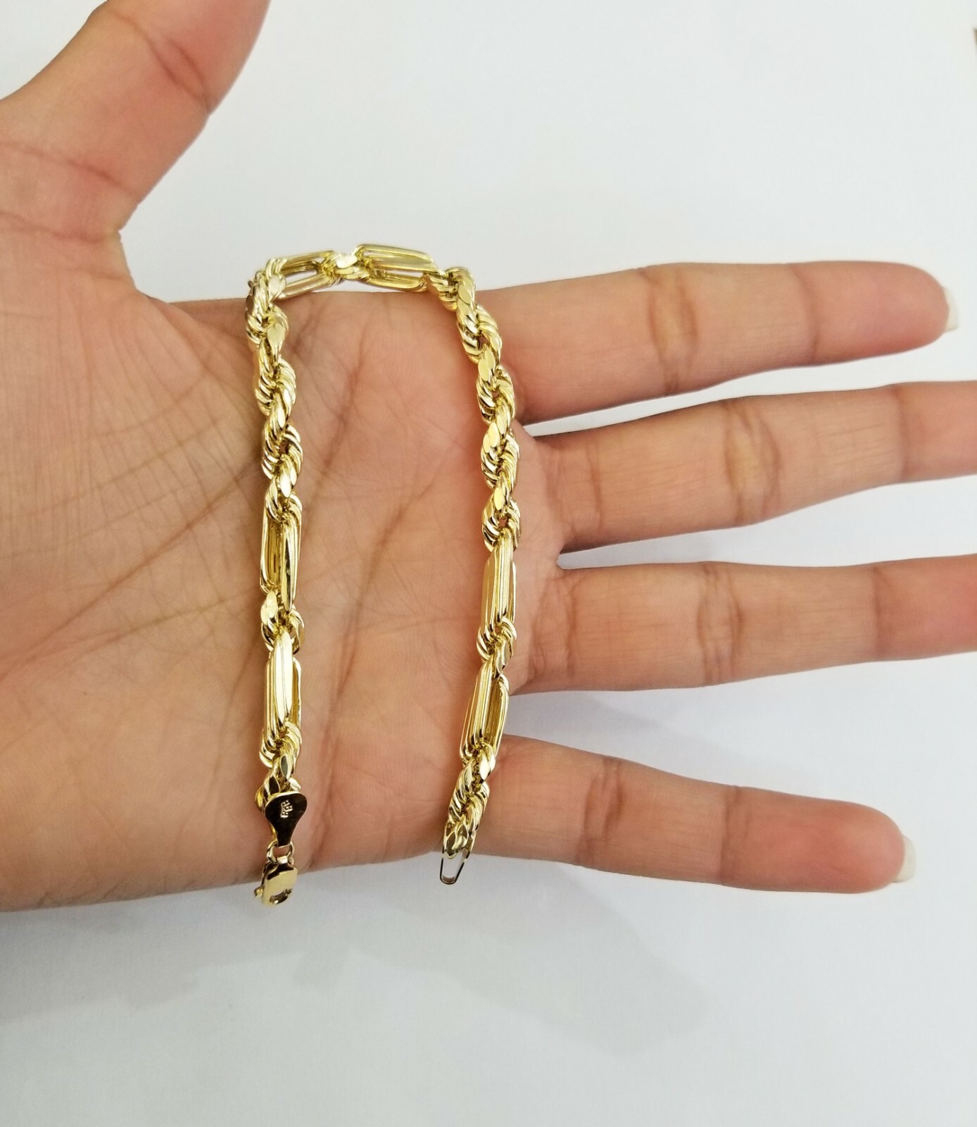 10k Yellow Gold Milano Rope Chain bracelet 7 Inch 5mm real gold Free Shipping