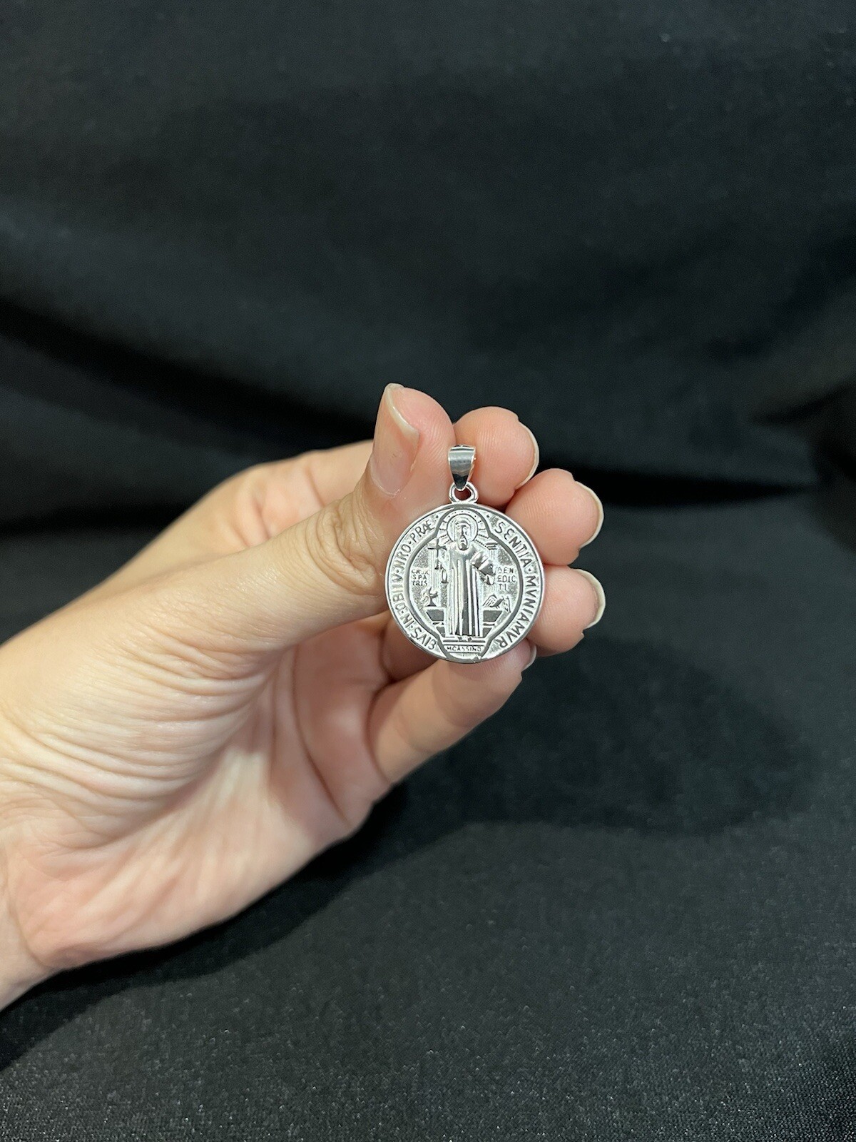 925 Sterling Silver Men Women St Benedict San Benito Protection Medal Pendant
