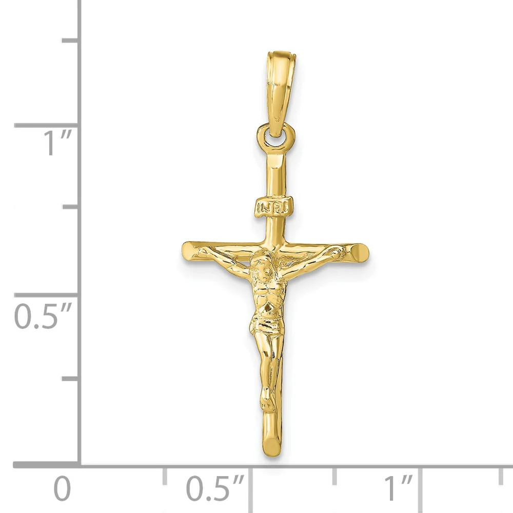 10K / 14K Yellow Gold Stick Style Crucifix Pendant