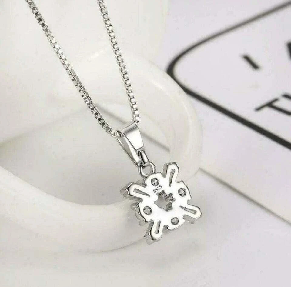 1Ct Baguette Cut D/VVS1 Diamond Cluster Pendant 14K White Gold Finish Free Chain