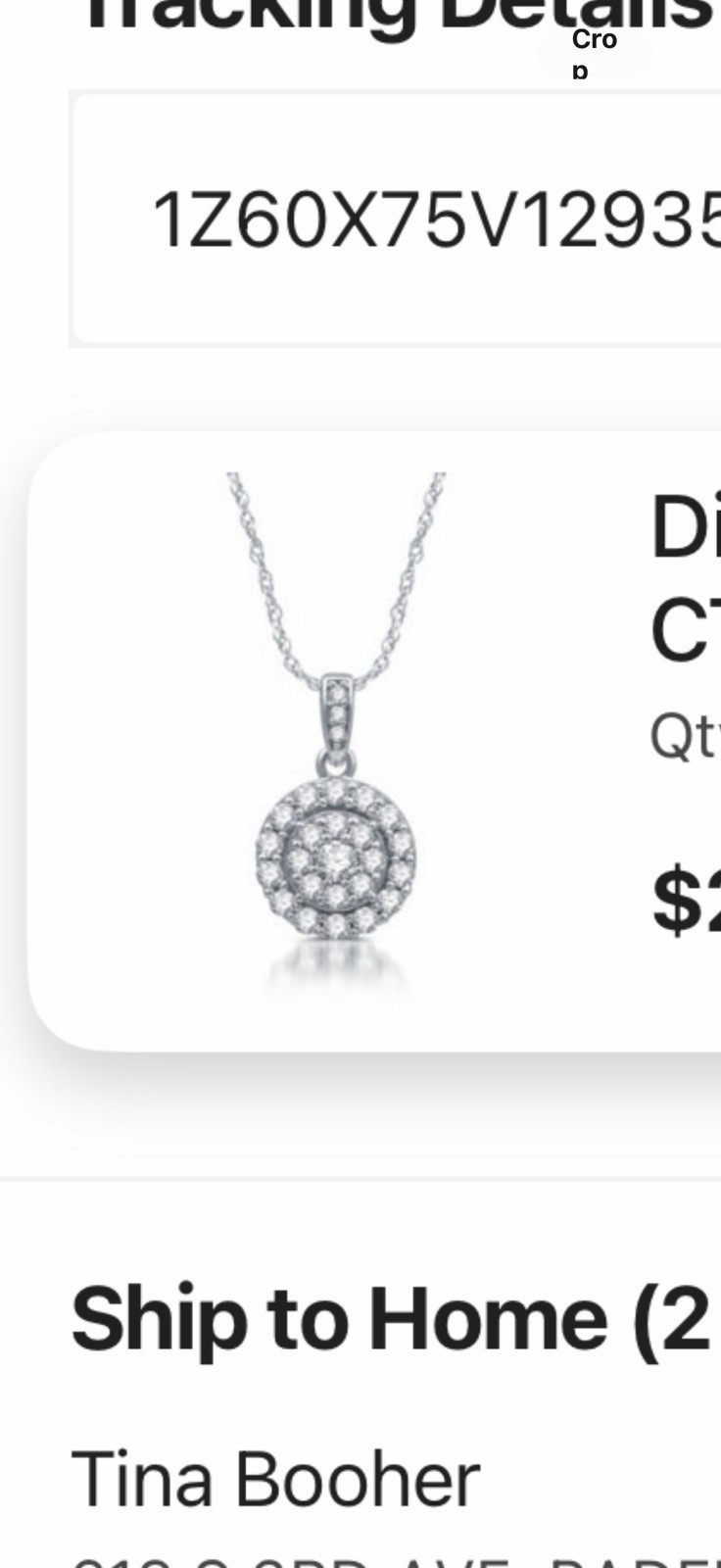 .50kt Real Diamond Necklace 10k White Gold